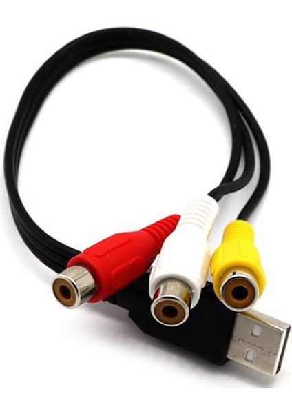 Usb'den 3rca'ya Kablo USB Dişi'den 3 Rca'ya Rgb Video Av Kompozit Adaptör (Yurt Dışından)