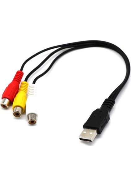 Usb'den 3rca'ya Kablo USB Dişi'den 3 Rca'ya Rgb Video Av Kompozit Adaptör (Yurt Dışından)