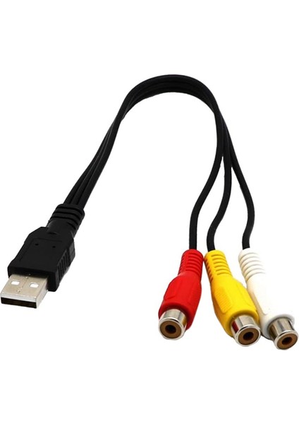 Usb'den 3rca'ya Kablo USB Dişi'den 3 Rca'ya Rgb Video Av Kompozit Adaptör (Yurt Dışından)