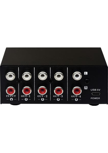 1'i 4 Çıkışlı Stereo Sinyal Kaynağı Ayırıcı Sinyal Çıkışı Rca Arayüzü (Yurt Dışından)