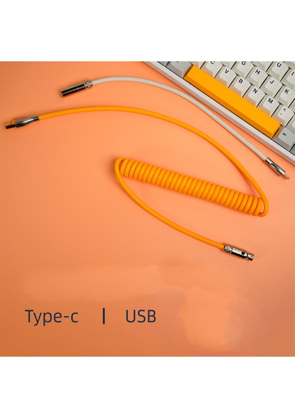 Mekanik Klavye Için USB C Bağlantı Noktası Sarmal Kablo Teli Usb, Mavi (Yurt Dışından)