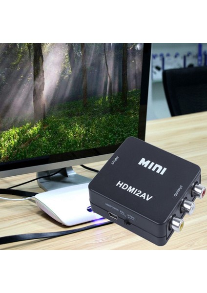 Mını HDMI - 3rca Cvbs Kompozit Video Av Dönüştürücü Adaptör Siyah (Yurt Dışından)