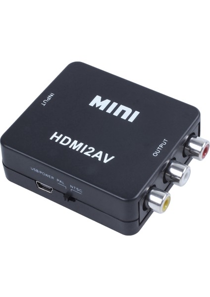 Mını HDMI - 3rca Cvbs Kompozit Video Av Dönüştürücü Adaptör Siyah (Yurt Dışından)