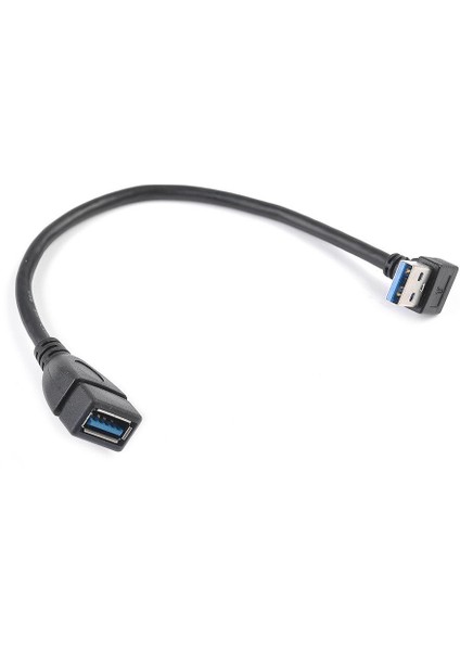 USB 3.0 Açı 90 Derece Uzatma Kablosu Erkek - Dişi Adaptör Aşağı (Yurt Dışından)