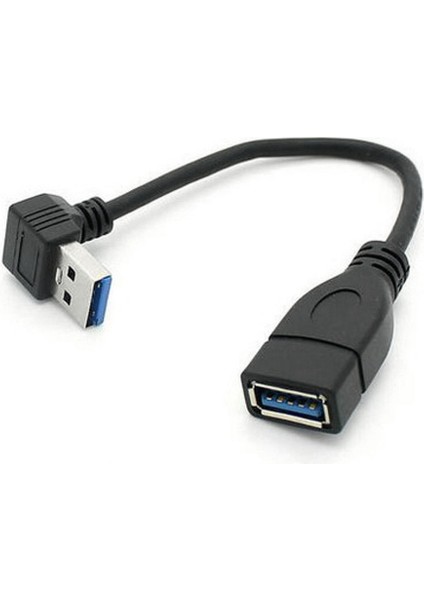 USB 3.0 Açı 90 Derece Uzatma Kablosu Erkek - Dişi Adaptör Aşağı (Yurt Dışından)