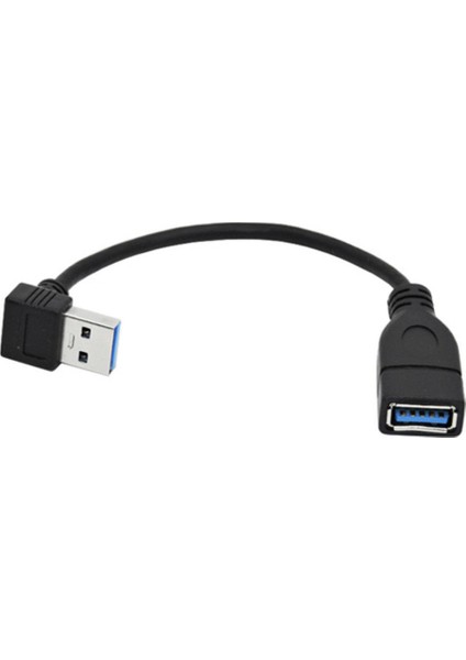 USB 3.0 Açı 90 Derece Uzatma Kablosu Erkek - Dişi Adaptör Aşağı (Yurt Dışından)