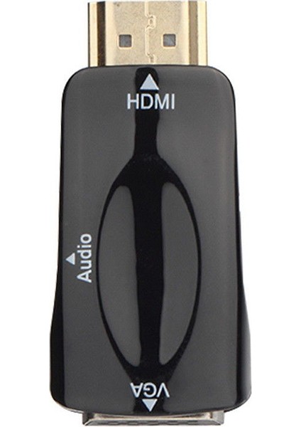 1080P HDMI Erkek - VGA Dişi Adaptör 3,5 mm Ses Çıkış Kablosu Siyah (Yurt Dışından)