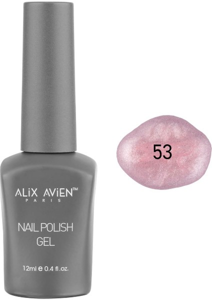 Işıltılı Açık Pembe Kalıcı Oje 53-Yoğun Renk Veren Jel Oje 12 Ml-Nail Uv Gel Polish 53