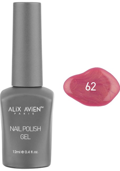 Işıltılı Koyu Pembe Kalıcı Oje 62-Yoğun Renk Veren Jel Oje 12 Ml-Nail Uv Gel Polish 62