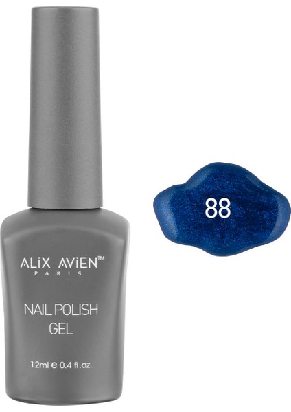 Işıltılı Lacivert Kalıcı Oje 88-Yoğun Renk Veren Jel Oje 12 Ml-Nail Uv Gel Polish 88