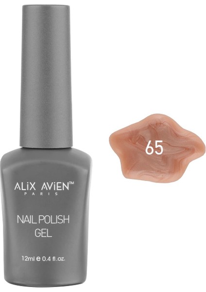 Işıltılı Bej Yavruağzı Kalıcı Oje 65-Yoğun Renk Veren Jel Oje 12 Ml-Nail Uv Gel Polish 65