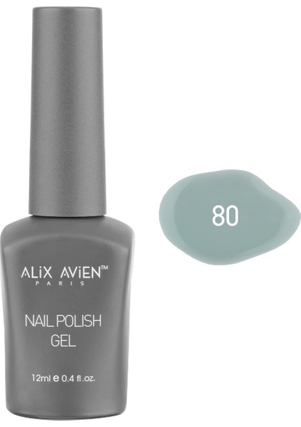 Su Yeşili Kalıcı Oje 80-Yoğun Renk Veren Jel Oje 12 Ml-Nail Uv Gel Polish 80