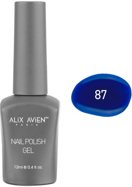 Koyu Mavi Kalıcı Oje 87-Yoğun Renk Veren Jel Oje 12 Ml-Nail Uv Gel Polish 87