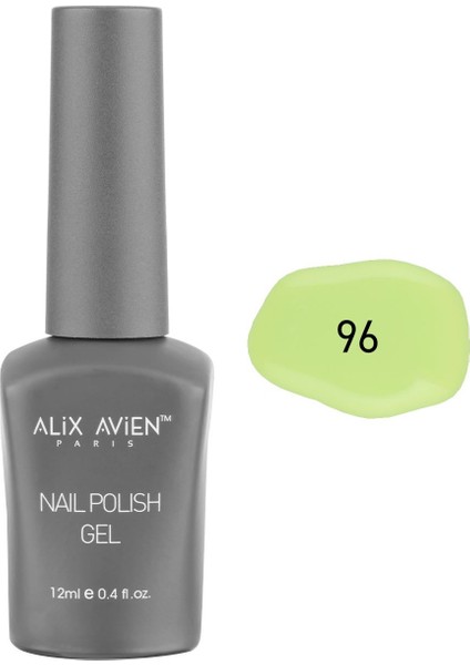 Limon Yeşili Kalıcı Oje 96-Yoğun Renk Veren Jel Oje 12 ml-Nail Uv Gel Polish 96