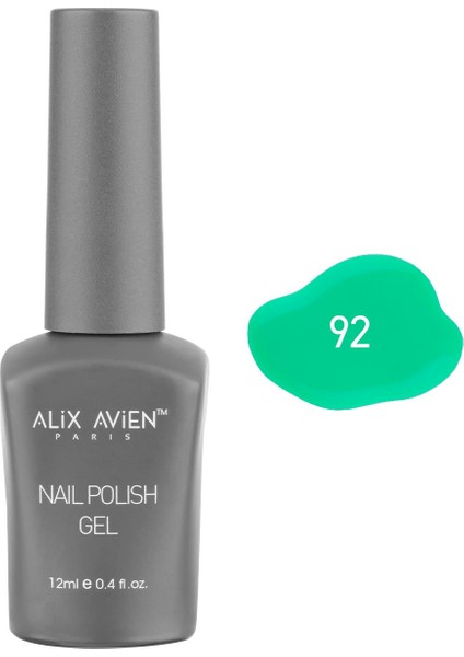 Koyu Yeşil Kalıcı Oje 92-Yoğun Renk Veren Jel Oje 12 Ml-Nail Uv Gel Polish 92