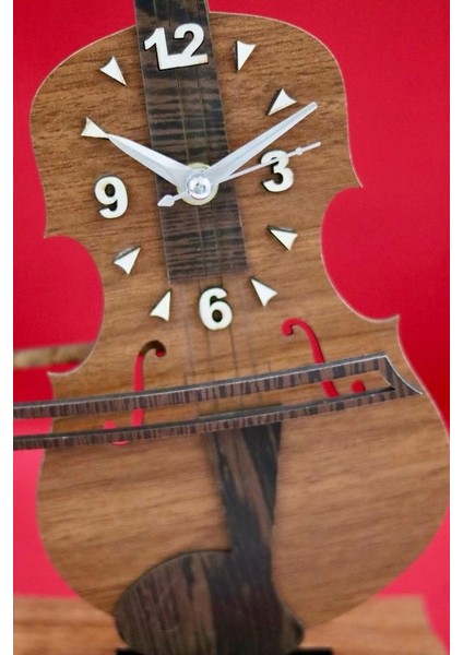 Şık Sallanır Sarkaçlı Dekoratif Keman Masa Saati MLS-103 fiyatları