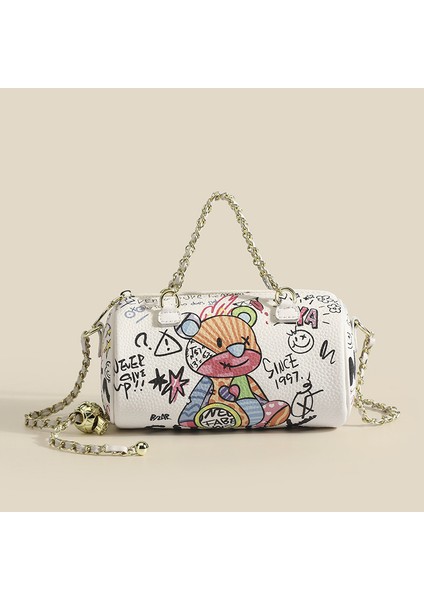 Kadınların Çantası Kore Moda Versatile Graffiti Çanta Çantası Casual Shoulder Bag Crossbody Bag (Yurt Dışından)