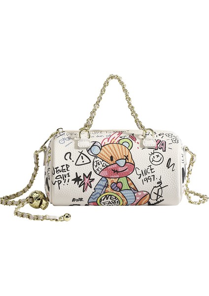 Kadınların Çantası Kore Moda Versatile Graffiti Çanta Çantası Casual Shoulder Bag Crossbody Bag (Yurt Dışından)