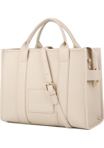 Color Pu Letter Tote Bag, Simple And Ordinary Large Capa Handbag (Yurt Dışından)