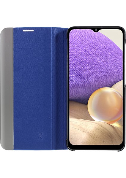 Samsung Galaxy A32 5G/M32 5g Pencere Deri Stand Telefon Kılıfı Mavisi (Yurt Dışından)