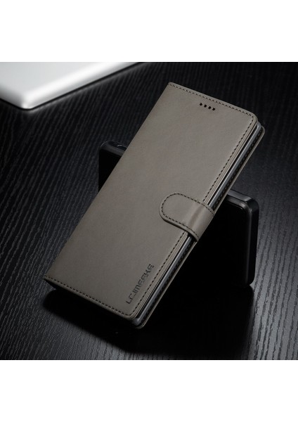 Samsung Galaxy A32 5G/M32 5g Tpu Iç+Pu Deri Koruyucu Stand Kabuk-Grey (Yurt Dışından)