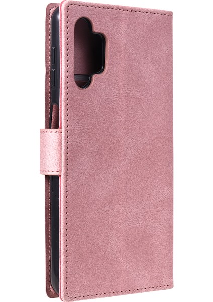 Perçin Dekor Cilt Duygu Birleştirme Deri Cüzdan Samsung Galaxy A32 4g (Ab Versiyonu) -Pink Için (Yurt Dışından)