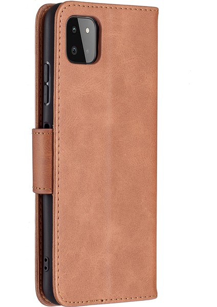Samsung Galaxy A22 5g (Ab Versiyonu) Için El Kayışı ile Cüzdan Deri Standı Kabuk Kapağı (Yurt Dışından)