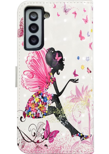 Ultra Cüzdan 3D Desen Baskı Stili Samsung Galaxy S21 Fe-Fairy Için Premium Pu Deri Flip Manyetik Kapak Kılıfı (Yurt Dışından) modelleri