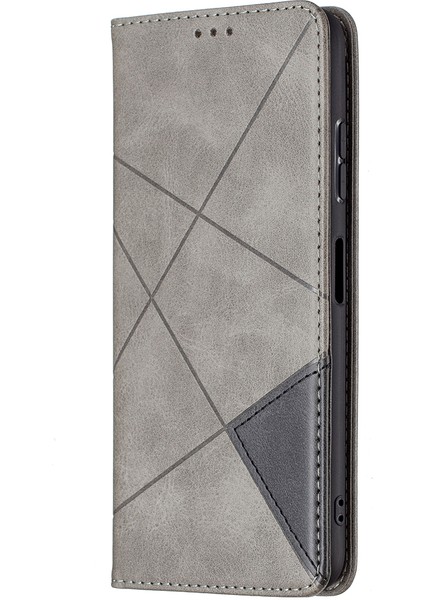Samsung Galaxy A22 5g (Ab Versiyonu) Için Geometrik Desen Standı Deri Kılıf Tutucu Kabuğu (Yurt Dışından)