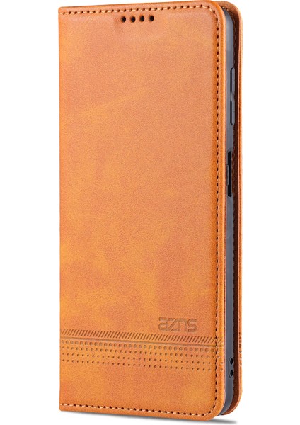 Samsung Galaxy A22 4g (Ab Versiyonu) Için Premium Pu Deri Otomatik Absorbed Manyetik Kapatma Stand Stand Stand Cüzdan Flip Kapak (Yurt Dışından)