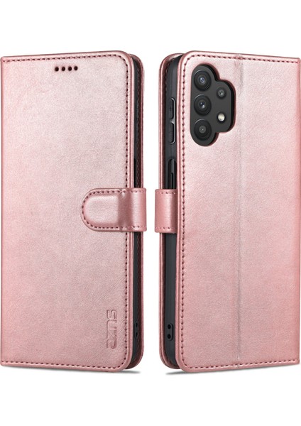 Samsung Galaxy A32 5G/M32 5g-Rose Gold Için Pu Deri Şok-Absorpsiyon Telefon Kılıfı Cüzdan Standı (Yurt Dışından)