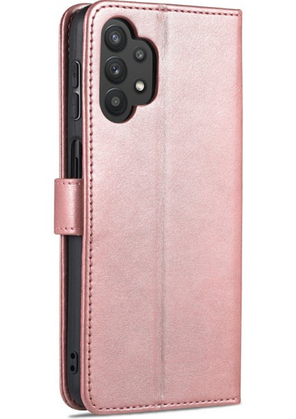 Samsung Galaxy A32 5G/M32 5g-Rose Gold Için Pu Deri Şok-Absorpsiyon Telefon Kılıfı Cüzdan Standı (Yurt Dışından)