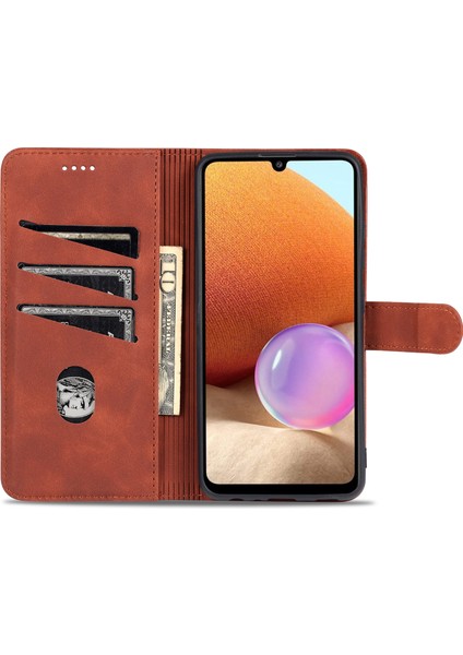 Samsung Galaxy A32 4g (Ab Versiyonu) Için Pu Deri Cüzdan Standı Telefon Kapak Kabuğu (Yurt Dışından)