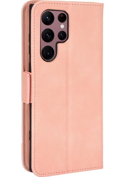 Çoklu Kart Yuvası Pu Deri+Tpu 360 Derece Samsung Galaxy S22 Ultra 5g-Pink Için Stand Nakit Cepli Telefon Kapağı (Yurt Dışından) modelleri