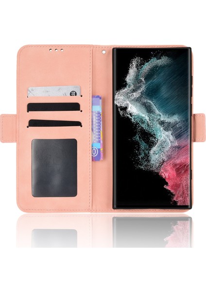 Çoklu Kart Yuvası Pu Deri+Tpu 360 Derece Samsung Galaxy S22 Ultra 5g-Pink Için Stand Nakit Cepli Telefon Kapağı (Yurt Dışından) fırsatları