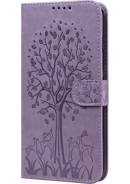 Samsung Galaxy S21 Fe 5G/S21 Fan Edition Geyik Ağacı Deseni Baskılı Pu Deri Koruyucu Kılıf Stand Flip Manyetik Kıvalanma Kapağı Kapak-Ilanı (Yurt Dışından)