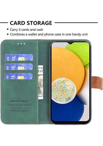 Samsung Galaxy A32 5G/M32 5g Için, Folio Flip Cüzdan ve Ayarlanabilir Stant Tasarım Stili 11 Mat Doku Pu Deri Vaka-Yeşillik (Yurt Dışından)