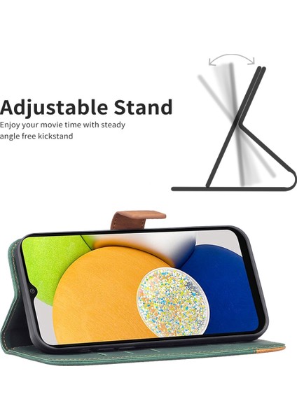 Samsung Galaxy A32 5G/M32 5g Için, Folio Flip Cüzdan ve Ayarlanabilir Stant Tasarım Stili 11 Mat Doku Pu Deri Vaka-Yeşillik (Yurt Dışından)