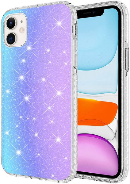 Apple iPhone 11 Uyumlu Kılıf Parlak Renk Geçişli Renkli Kenarlı Telefon Kılıfı Kapak fiyatları