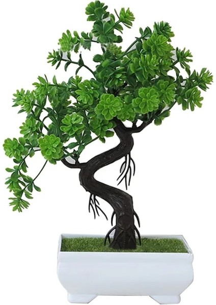 Yeşil Yapay Bitkiler Bonsai Küçük Ağaç Saksı Sahte Bitki Çiçekler Ev Odası Masa Dekorasyon Otel Bahçe Dekor Için Saksı Süsler (Yurt Dışından)