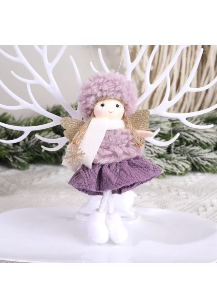 Noel Dekorasyonları, Purple Plush Şapkaları, Melekler Kızları, Çocukların Hediyeleri, Noel Ağacı Pendantıları (Yurt Dışından) modelleri