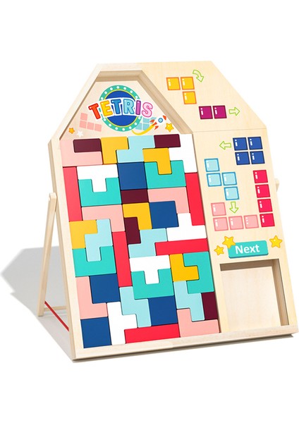 Wooden Tetris Children's Puzzle Development Brainstorming Blocks For Early Education Of Boys And S (Yurt Dışından)