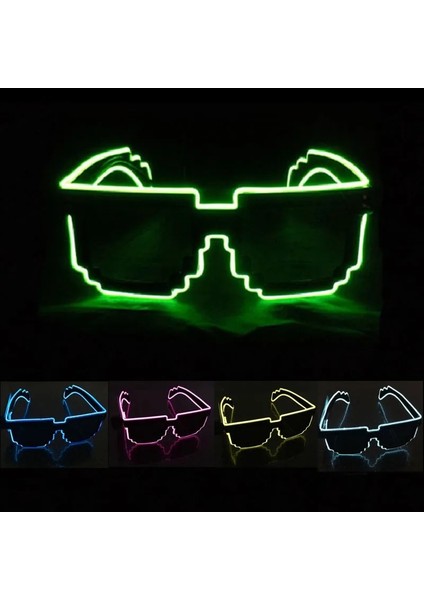 Pembe A Anahtar Kutusu El Tel 8 Bit Gözlük Yanıp Sönen LED Gözlük Parlayan Parti Malzemeleri Aydınlık Gözlük Parlak Işık Festivali Parti Glow Güneş Gözlüğü (Yurt Dışından) fırsatları