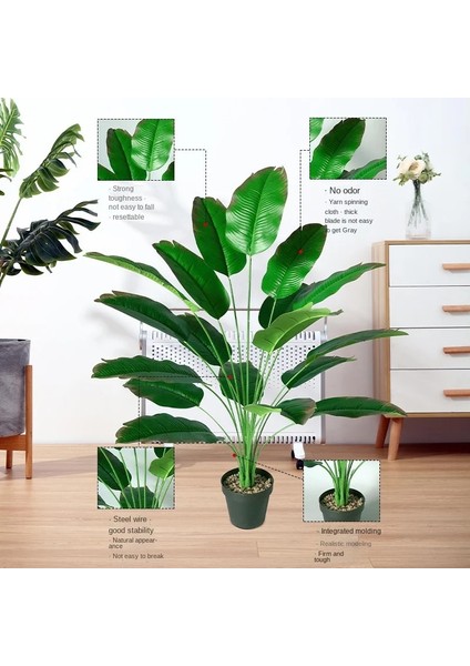 Potless Muz E 82 cm Yapay Bitki Büyük Yapay Muz Ağacı Sahte Cennet Kuşu Plastik Muz Yaprağı Ev Bahçe Düğün Dekorasyon Için (Yurt Dışından) fırsatları