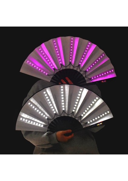 Yeşil Işıklı LED Katlanır Fan Gece Kulübü Dans Işıkları Fan Misafirler Için Düğün Hediyesi Karanlıkta Parlayan Doğum Günü Partisi Malzemeleri Cadılar Bayramı (Yurt Dışından) fiyatları