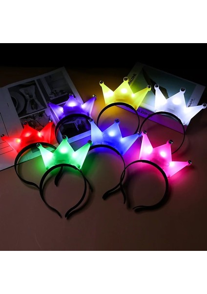 B 10 Adet 10 Adet LED Taç Bandı Light Up Taçlar Saç Çember Tiaras Yanıp Sönen Hairband Cosplay Doğum Günü Düğün Prenses Parti Malzemeleri (Yurt Dışından) modelleri