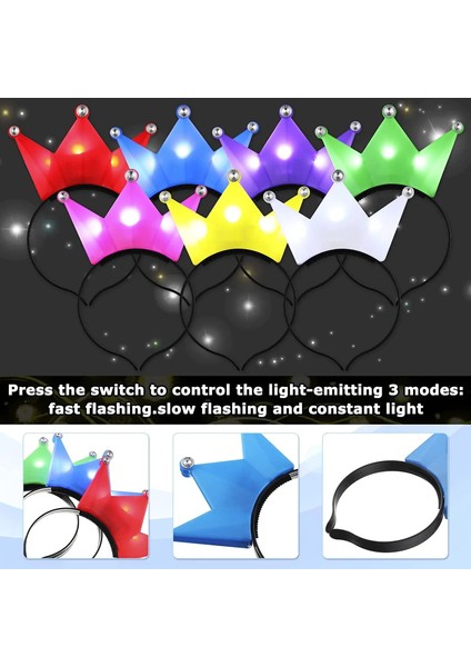 B 10 Adet 10 Adet LED Taç Bandı Light Up Taçlar Saç Çember Tiaras Yanıp Sönen Hairband Cosplay Doğum Günü Düğün Prenses Parti Malzemeleri (Yurt Dışından) fırsatları