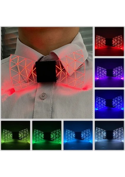 LED Renkli Kravat 2 Sıcak Satış LED Festivali Rave Işık Parti Cosplay Vendetta Guy Fawkes Flaş Takım Elbise El Şapka + Parlayan Kravat + Neon Maske Bar Dans Malzemeleri (Yurt Dışından)