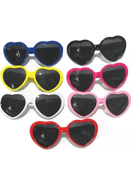 Sarı Kalp Şeklinde Gözlük Kadın Moda Aşk Özel Efektler Güneş Gözlüğü Işık Geceleri Kalp Şeklinde Gözlüklere Dönüşüyor (Yurt Dışından)