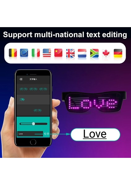 Kırmızı LED Bluetooth Gözlük Sihirli Flaş Cadılar Bayramı Gözlük App Kontrolü Aydınlık Cam USB Şarj Edilebilir Dıy Funky Gözlük Parti Kulübü Dj (Yurt Dışından) modelleri